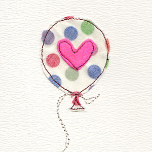 balloon with heart handmade card