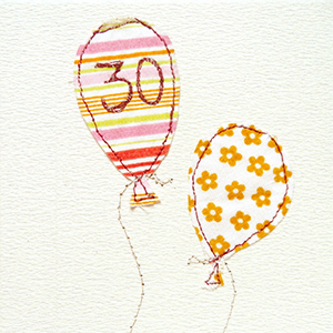 30th birthday two balloons handmade card