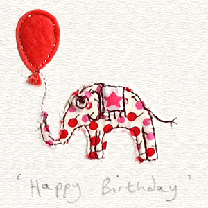 elephant with balloon handmade card