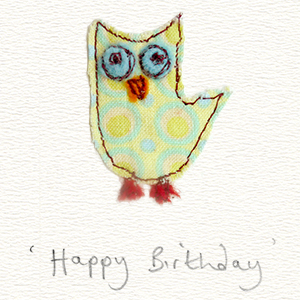 green owl handmade card