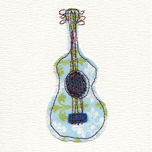 fabric and stitch guitar handmade card