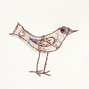 map bird with long legs handmade card