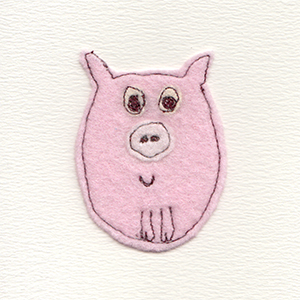 felt pig handmade card