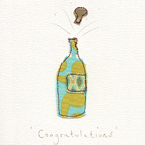 champagne cork popping congratulations handmade card