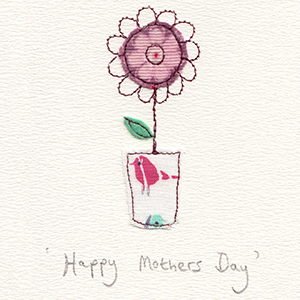 mothers day flower in bird vase handmade card