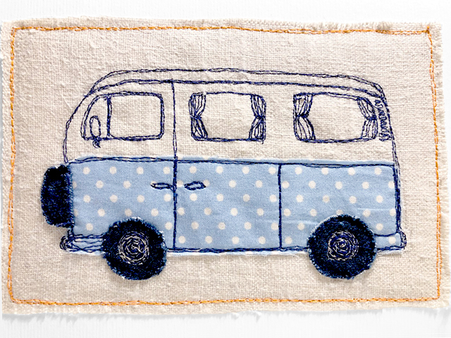commissioned embroidered camper van